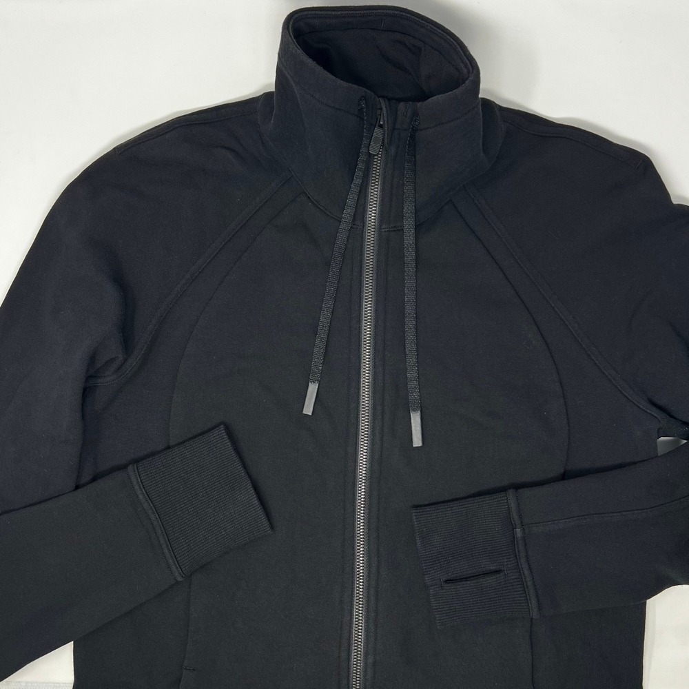 Lululemon Huddle and Hustle Jacket Black Full Zip Funnel Neck Size 8 LW3ASVS